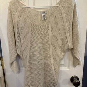 Cache Cream V-Neck Sweater